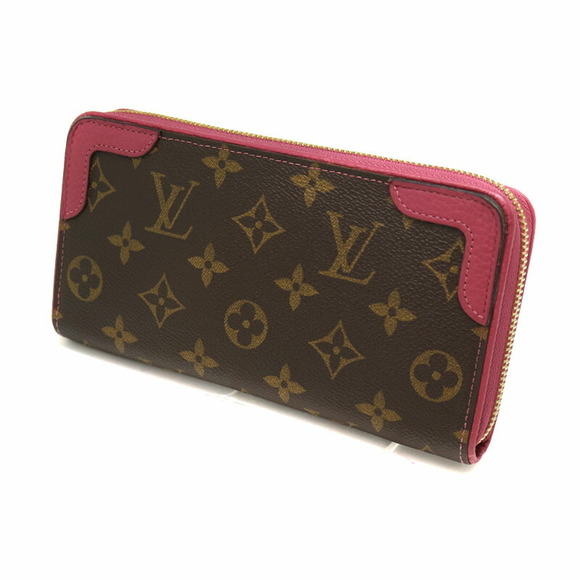Louis Vuitton Zippy Wallet Retiro Calf Pink Brown Rose Leather - Picture 1 of 6